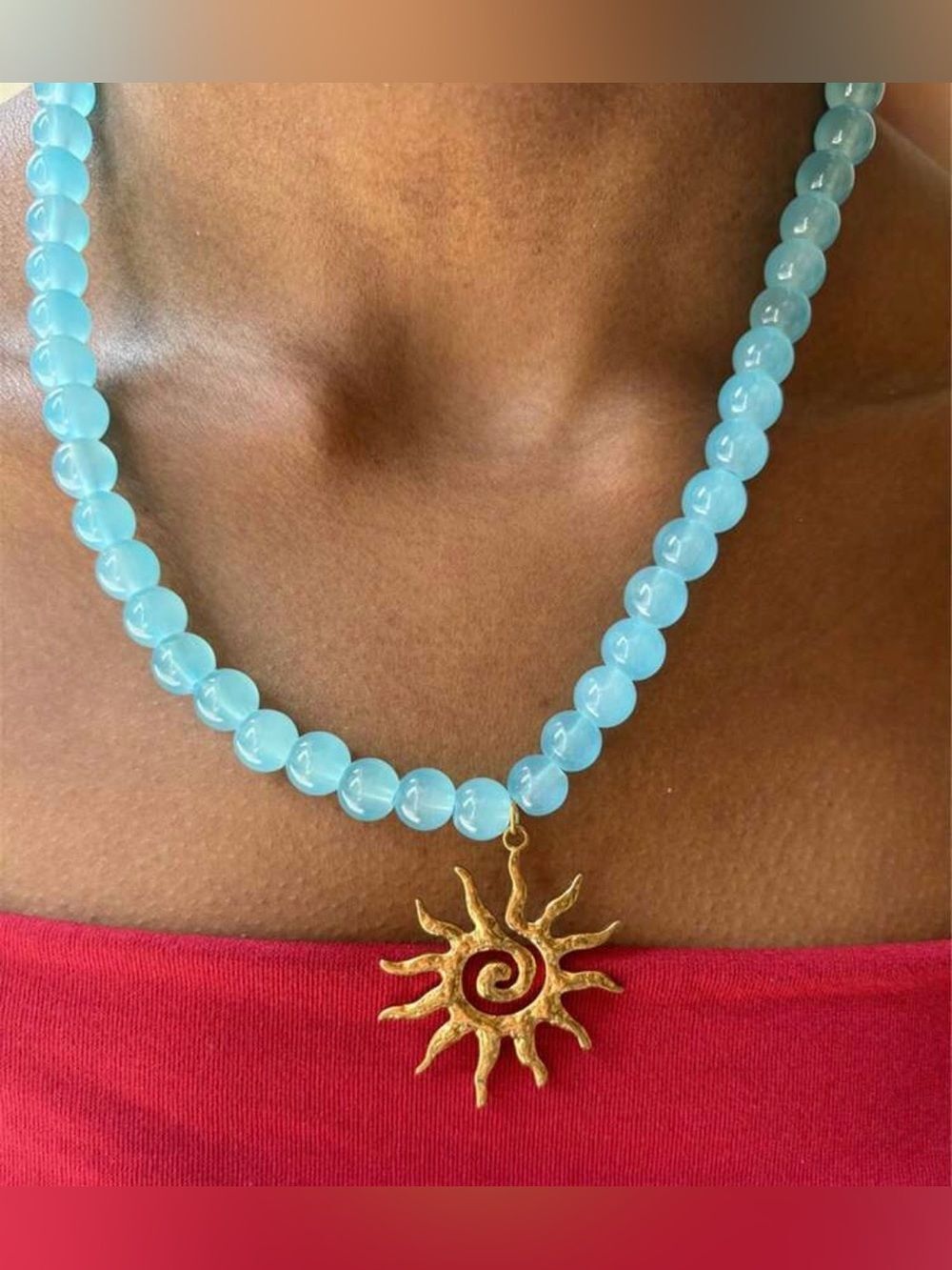Boho sun necklace Q1199